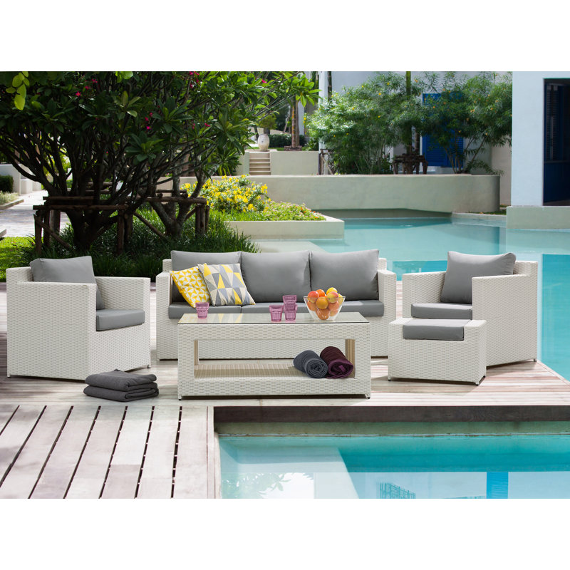 Kampen Living 5-Sitzer Lounge-Set Abbey aus Rattan | Wayfair.de